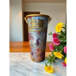 MacKenzie Childs Flower Market Galvanized Bucket Tall Vase 11" Floral Planter